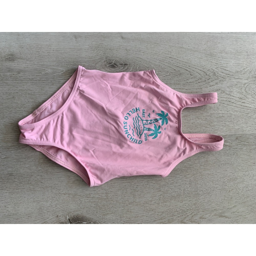 Sunchild Kids Pink Hello Sunchild Palm Tree One Piece Swimsuit‎ Size 4
